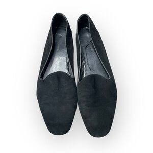 Mansur Gavriel Black Soft Suede Loafer Shoes Size 37.5